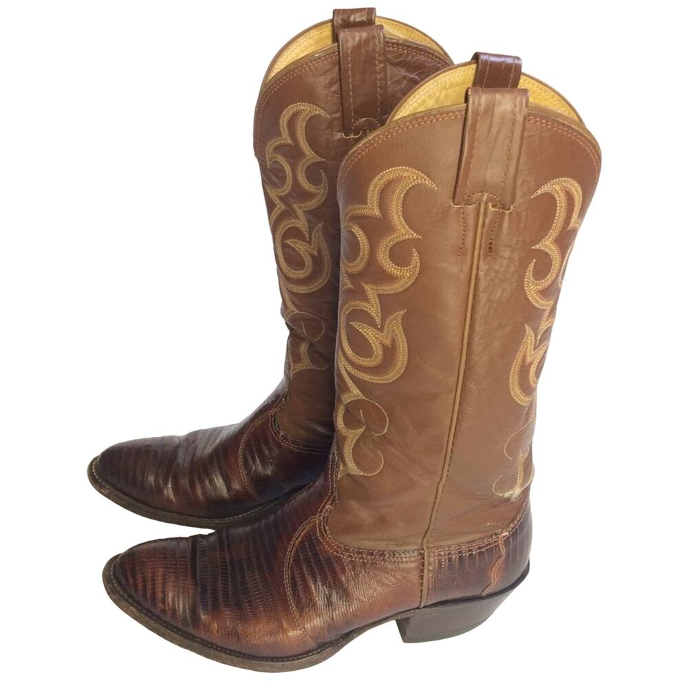 Nocona Men's Cowboy Boots 7D Brown Tan Leather
